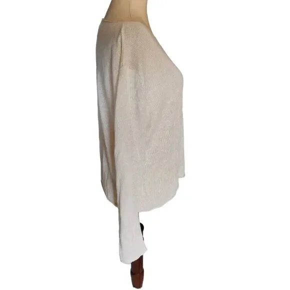 Eileen Fisher Ivory Linen Knit Sweater Scoop Large - Picture 3 of 9